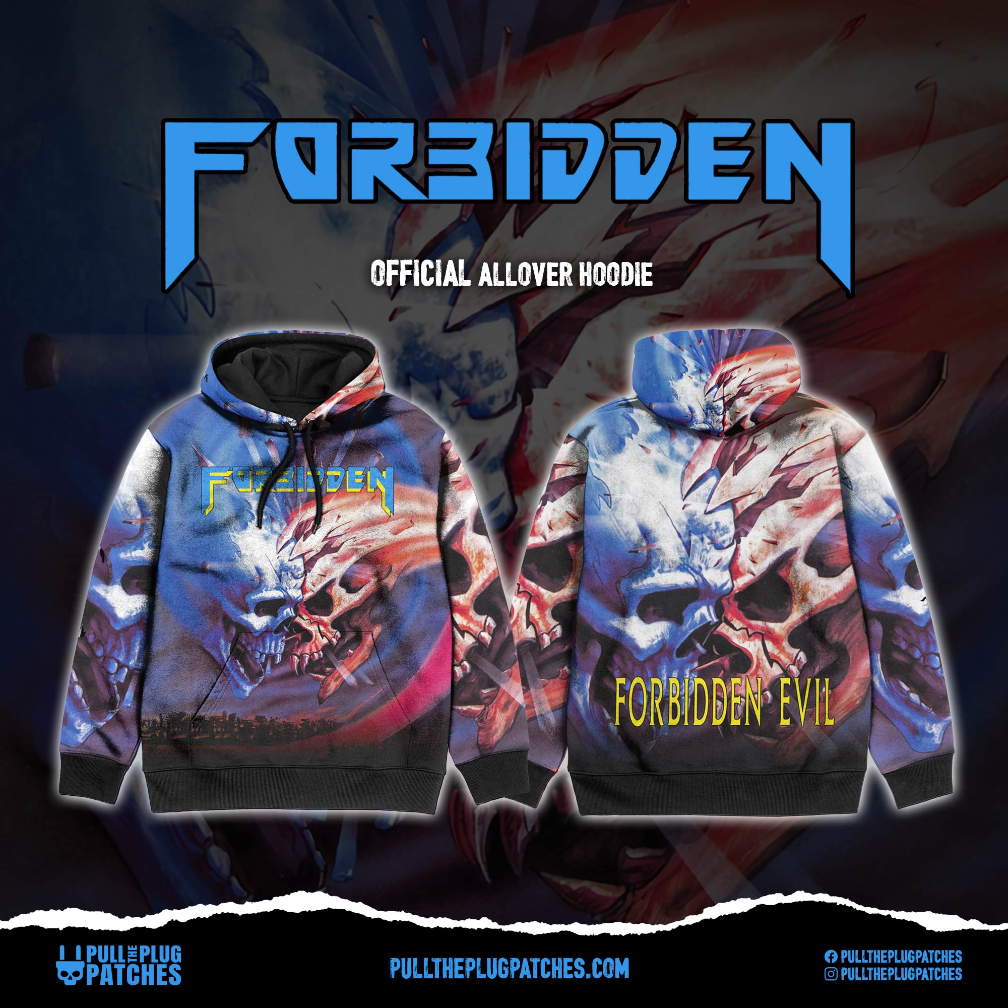 Forbidden - Forbidden Evil - All-over Print Hoodie – Pull The Plug Patches