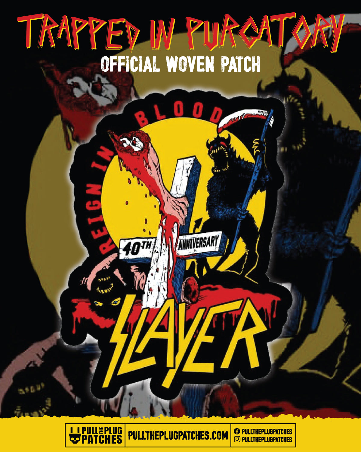 Slayer - Reign In Blood 40th Anniversary - Oversize Patch (Limited Edition)