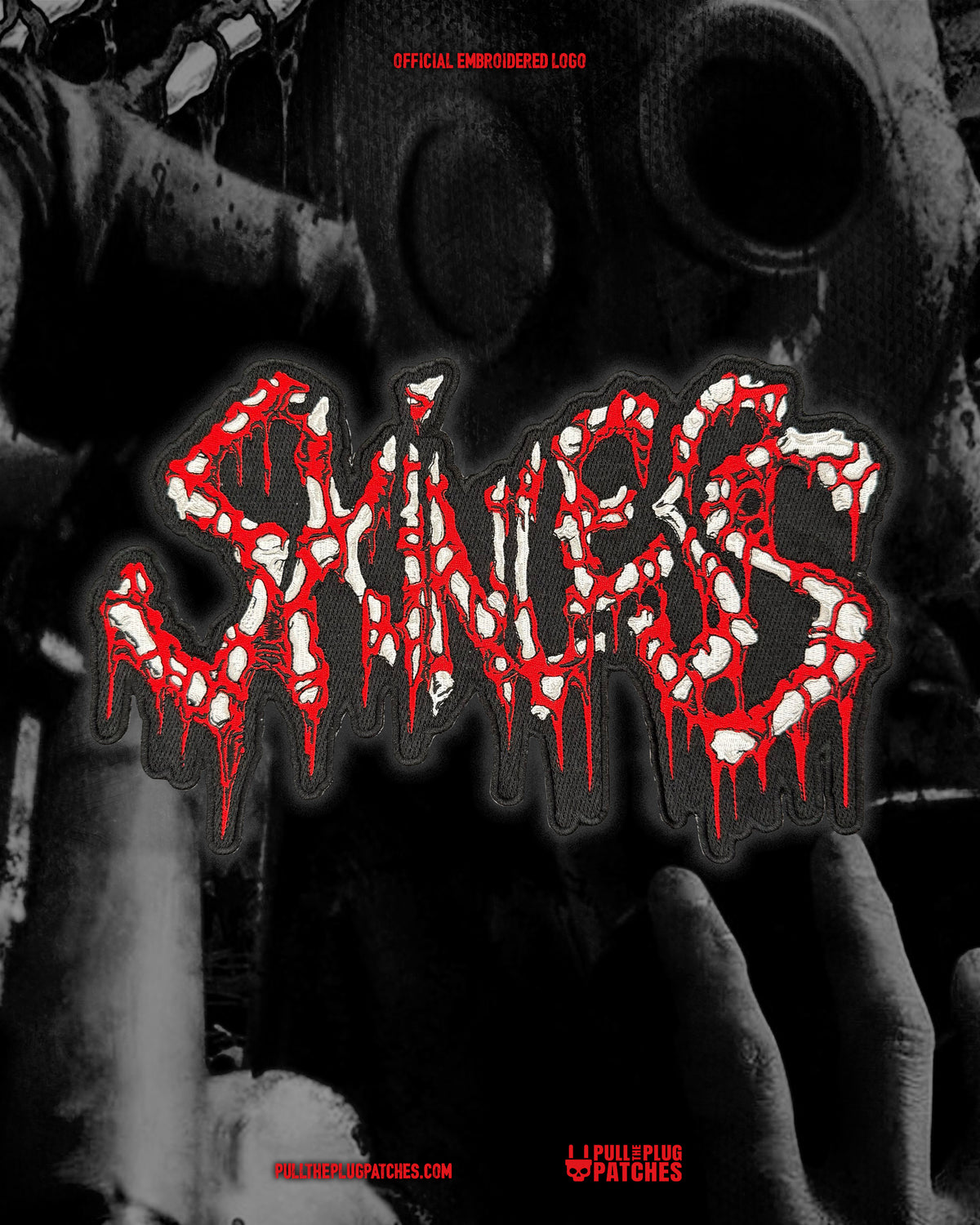 Skinless - White - Embroidered Rocker Style Logo