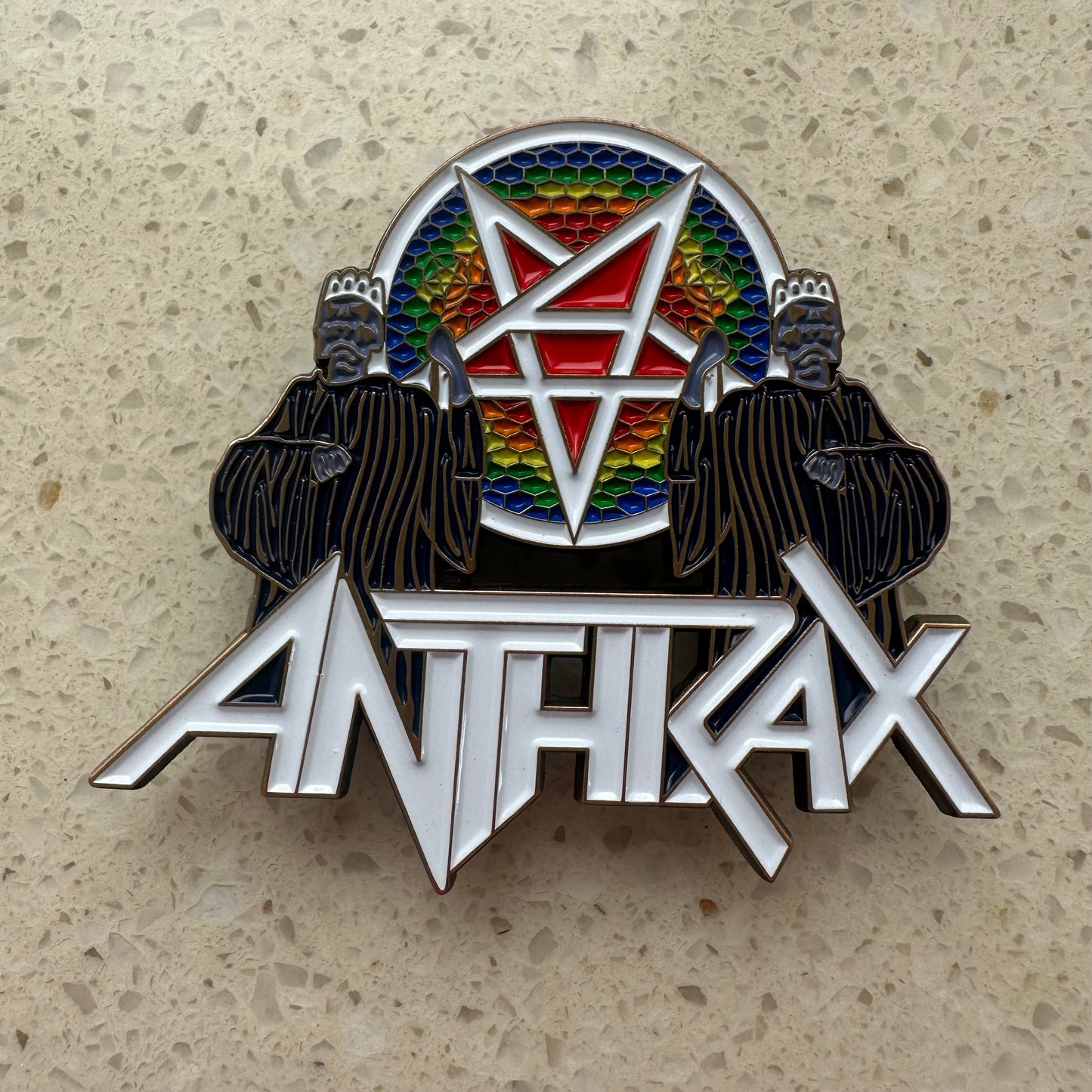 Anthrax - For All Kings (White Logo) - Metal Pin