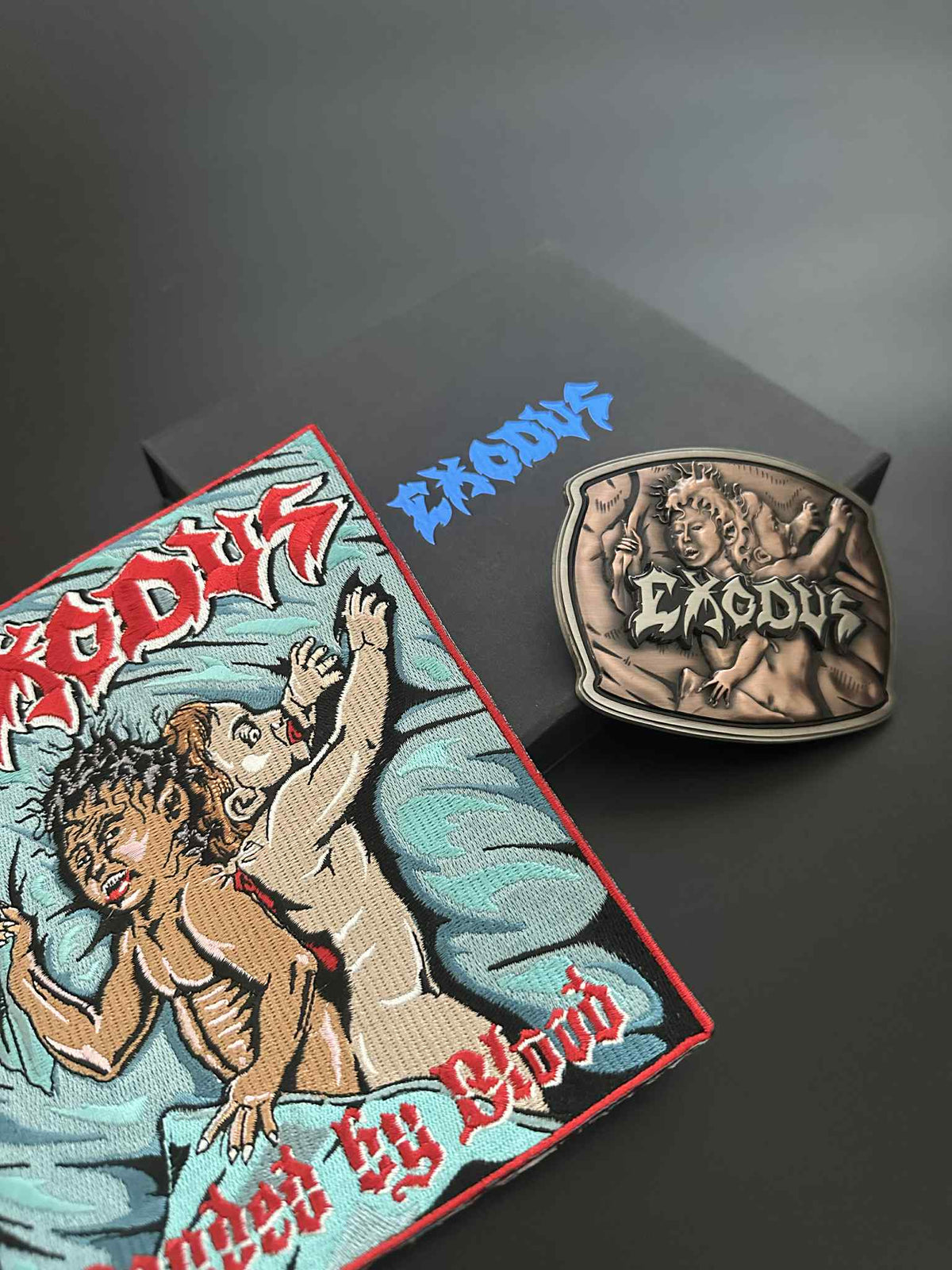 Exodus - Bonded By Blood Belt Buckle - Deliver Us To Evil Edition