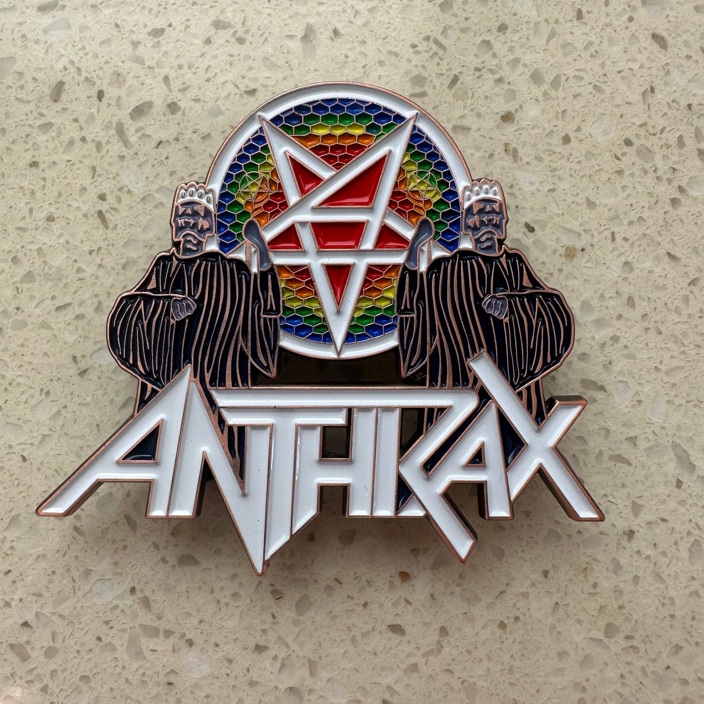 Anthrax - For All Kings (White Logo) - Metal Pin