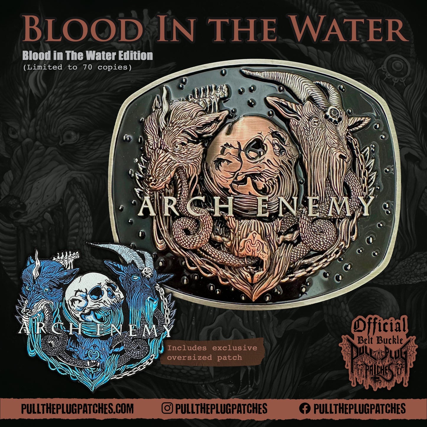 Arch Enemy - Belt Buckle - Blood In The Water Edition