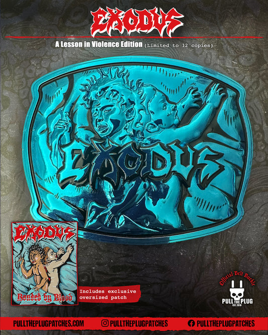 Exodus - Bonded By Blood Belt Buckle - A Lesson In Violence Edition