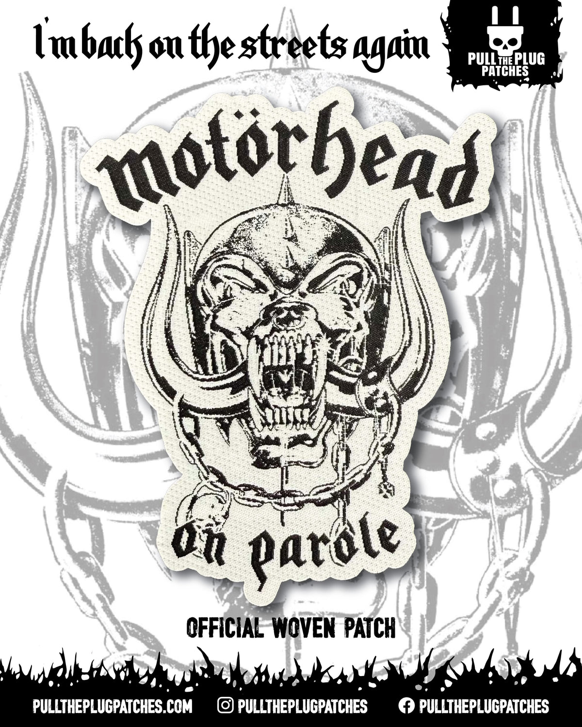 Motorhead - On Parole - Laser Cut Patch