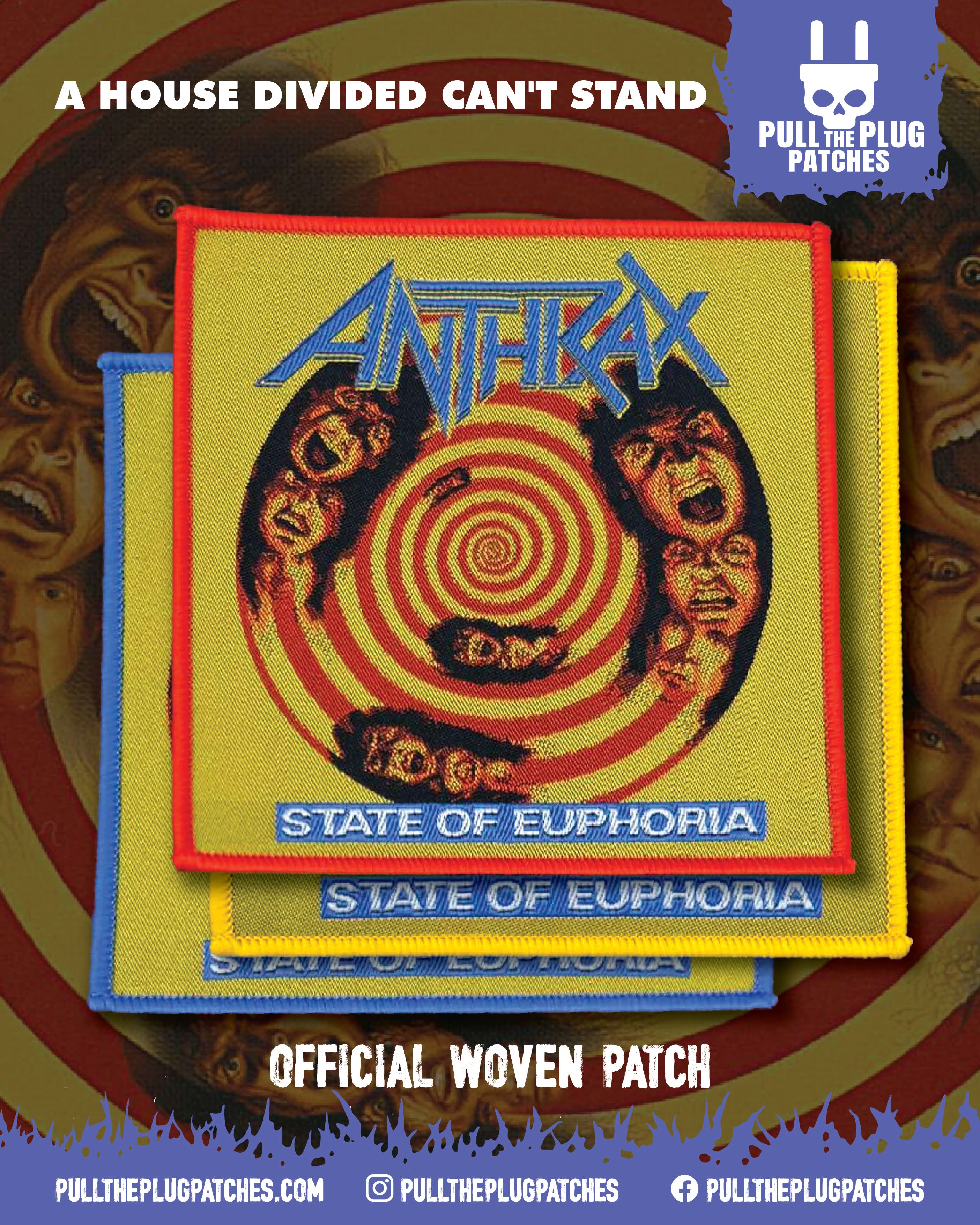 Anthrax - State Of Euphoria - Square Patch – Pull The Plug