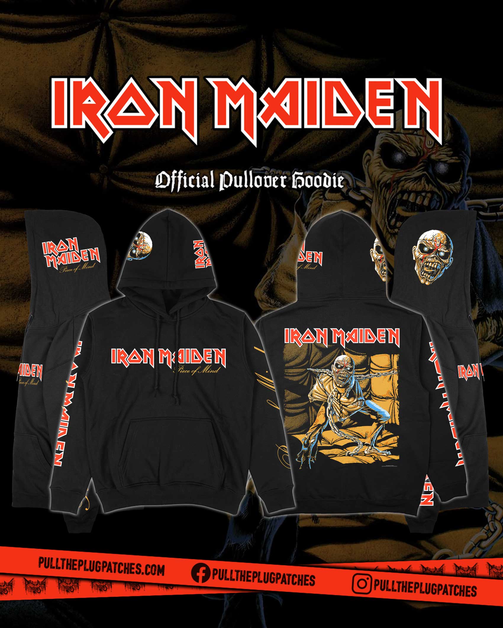 Iron Maiden - Piece Of Mind - Deluxe Pullover Hoodie – Pull The Plug