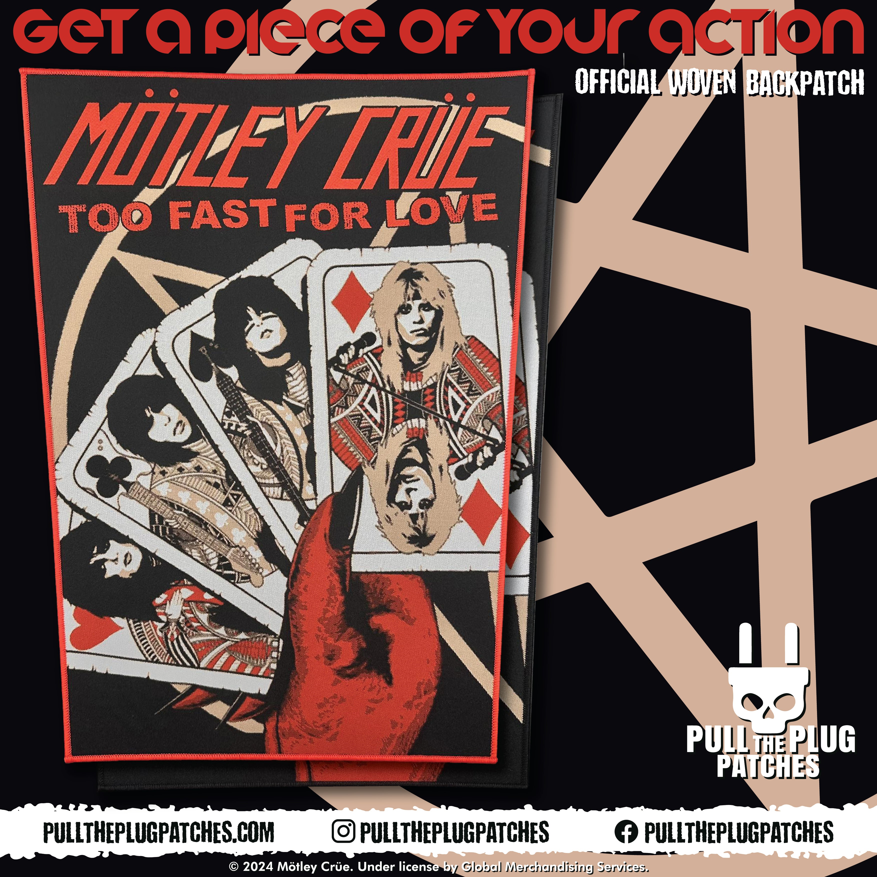 Motley Crue - Too Fast For Love - Backpatch – Pull The Plug
