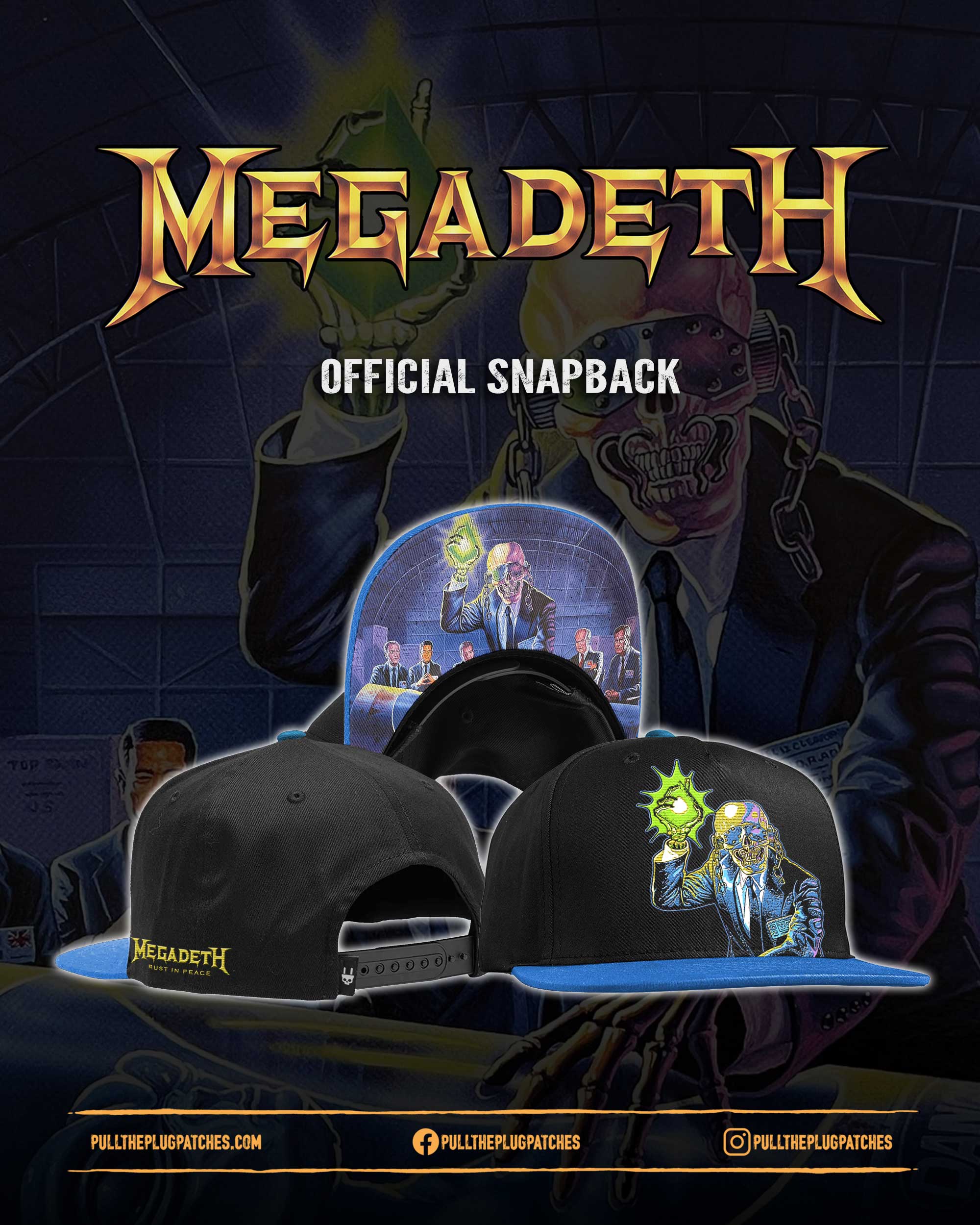 RUST IN PEACE【L】BLACK G.O.A.T Megadeth - Rust In Peace - Snapback Hat – Pull The Plug