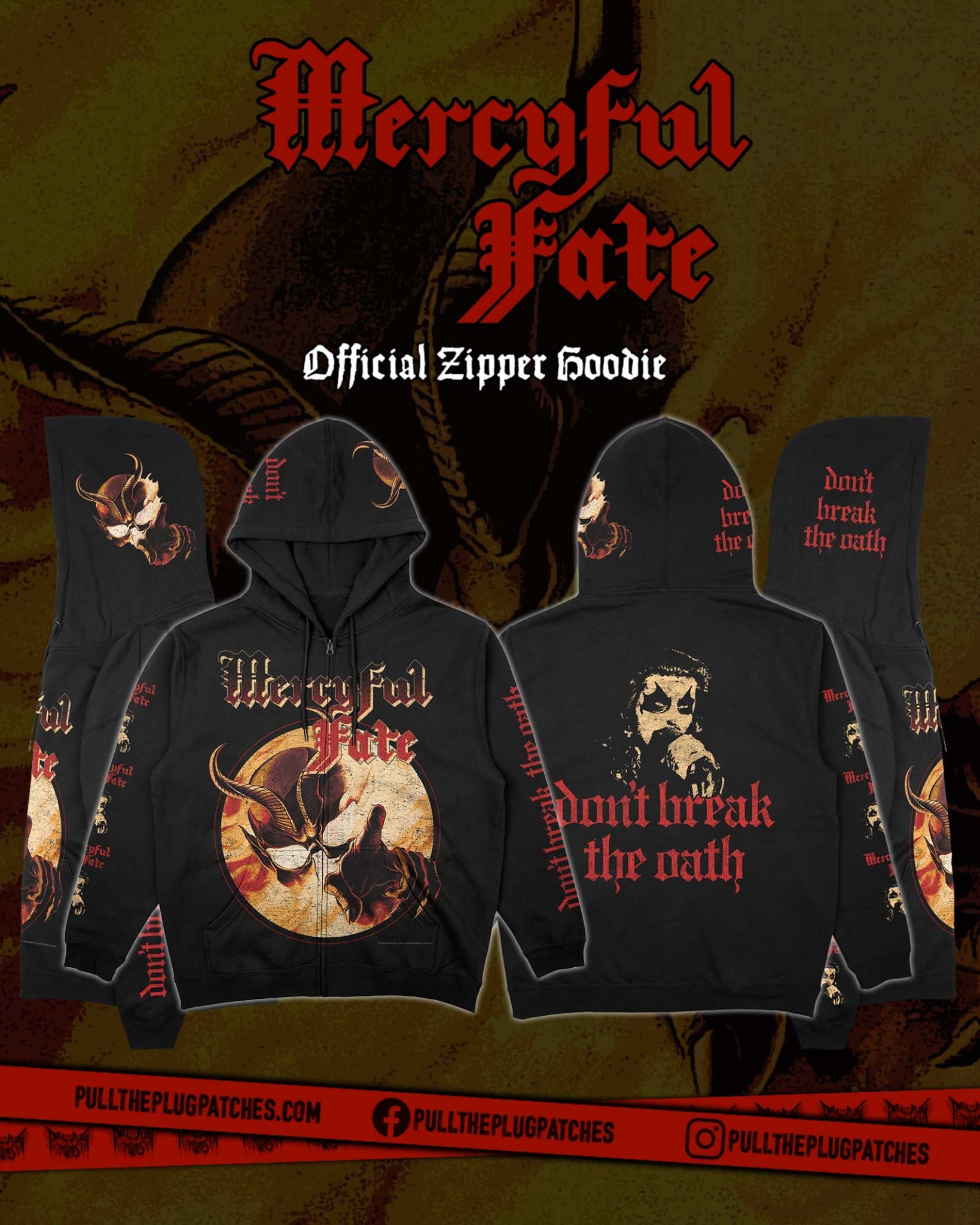 Mercyful Fate - Dont Break The Oath - Deluxe Zipper Hoodie – Pull
