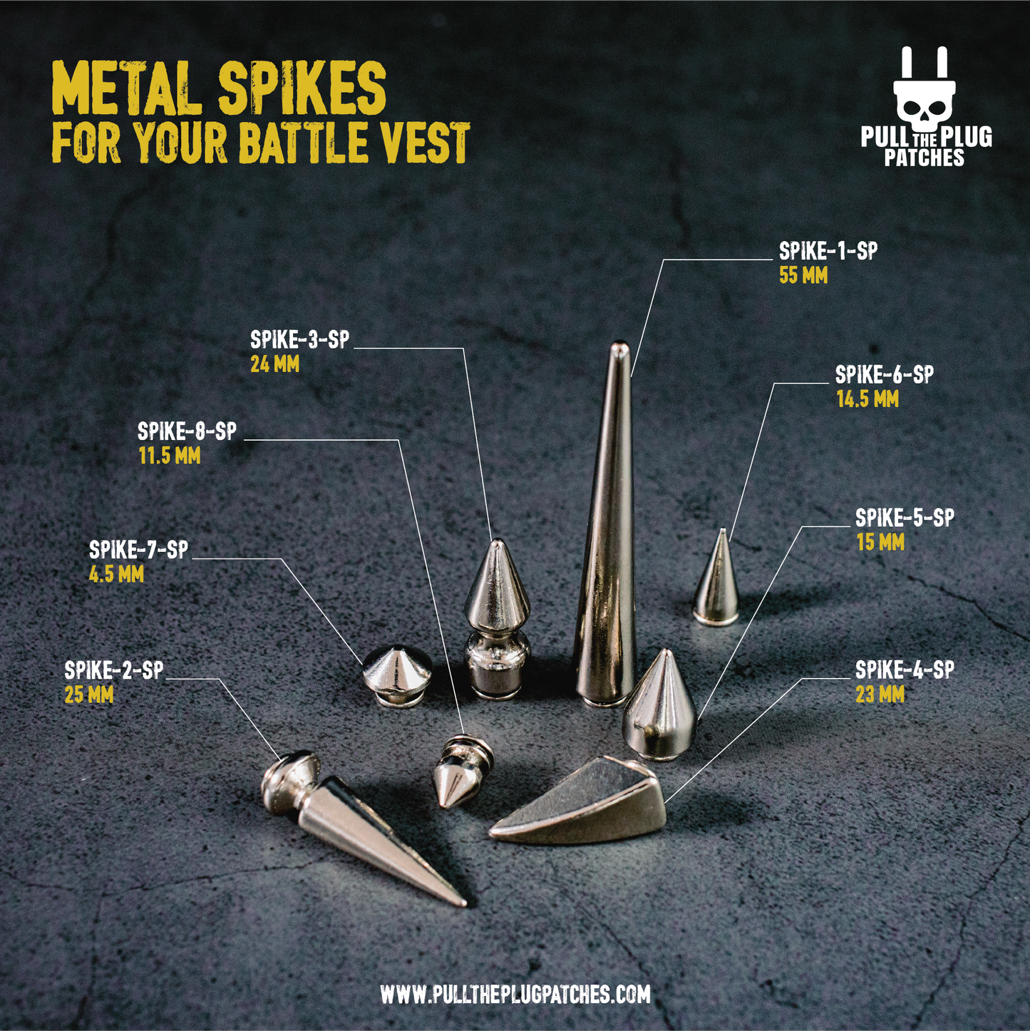 24mm Metal Spike (x10 pieces)