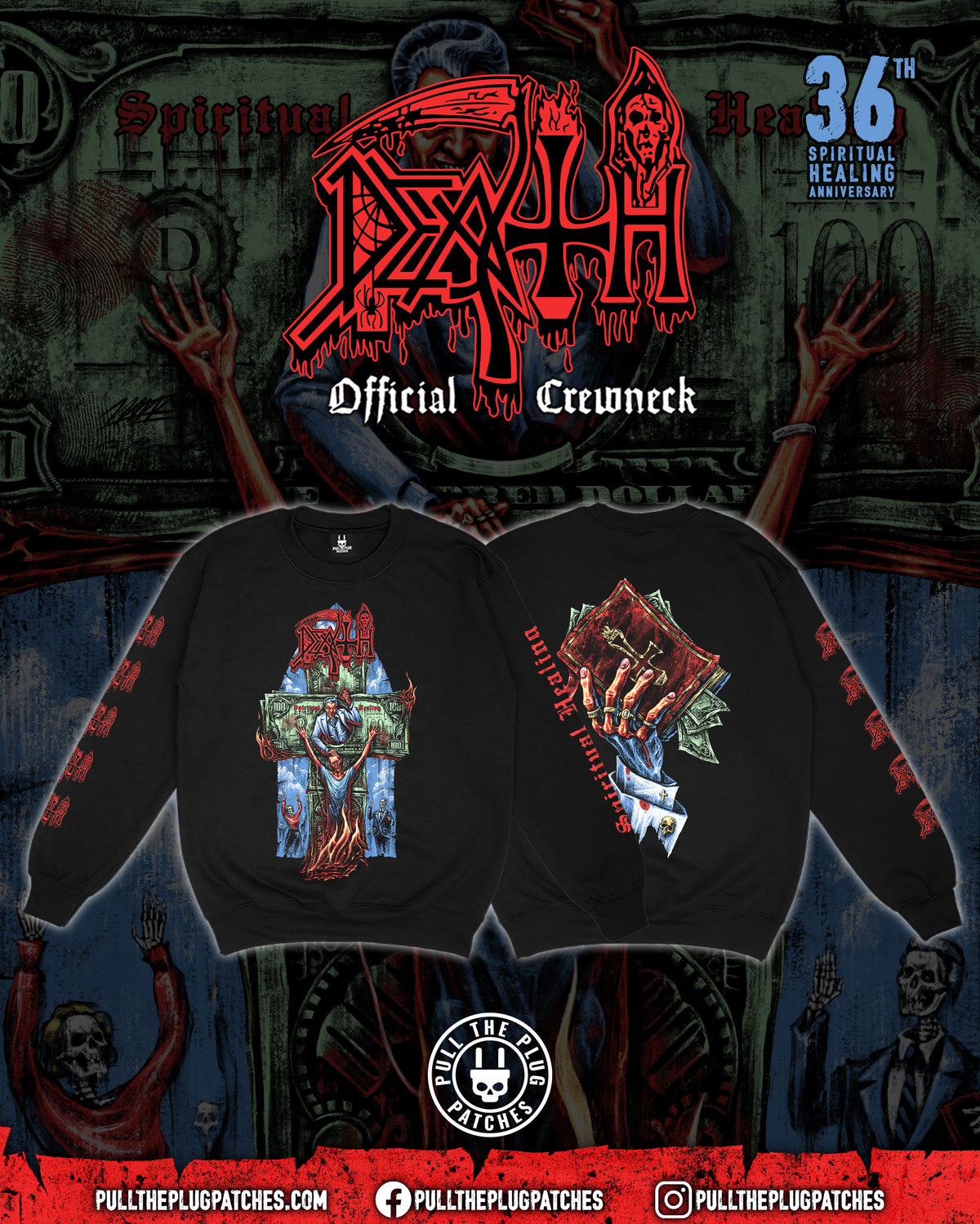Death - Spiritual Healing x Exclusive Noah Cutter Meihoff Art - Crewneck Sweater (Limited Edition)