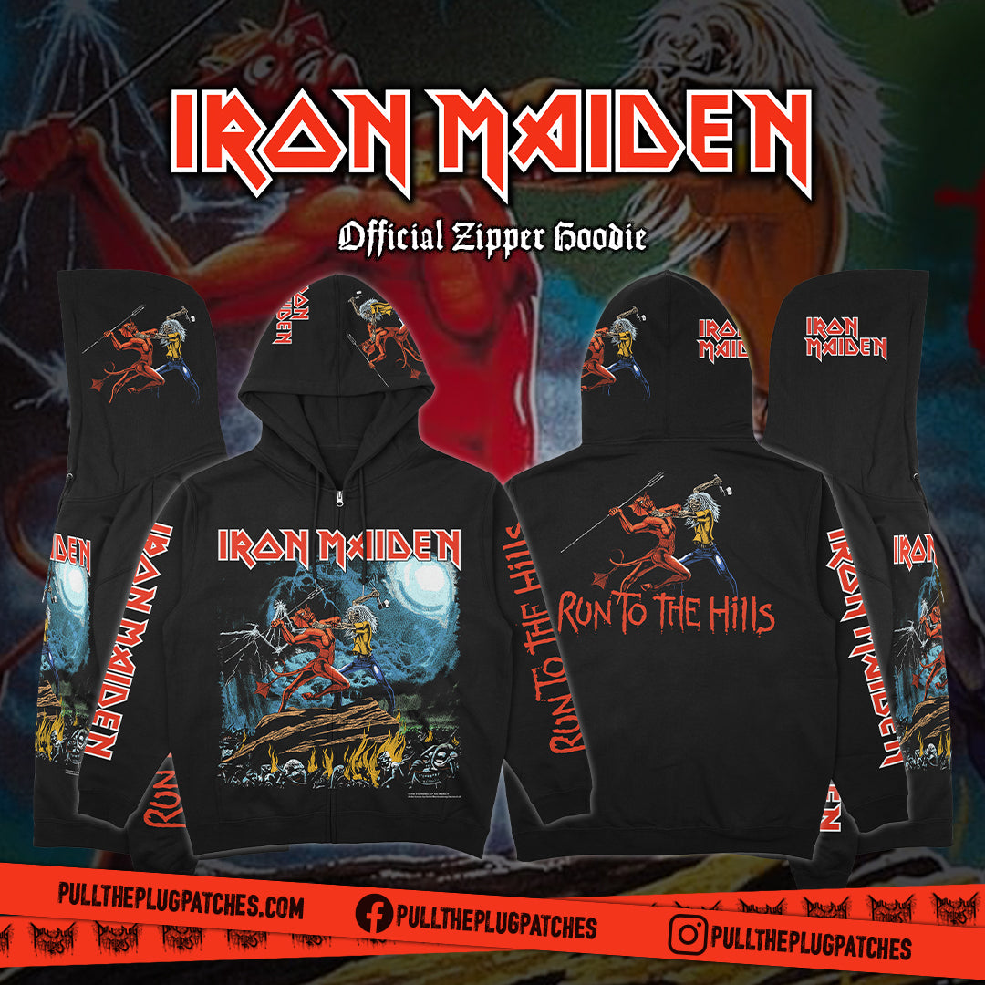 Iron Maiden - Run To The Hills - Deluxe Zipper Hoodie