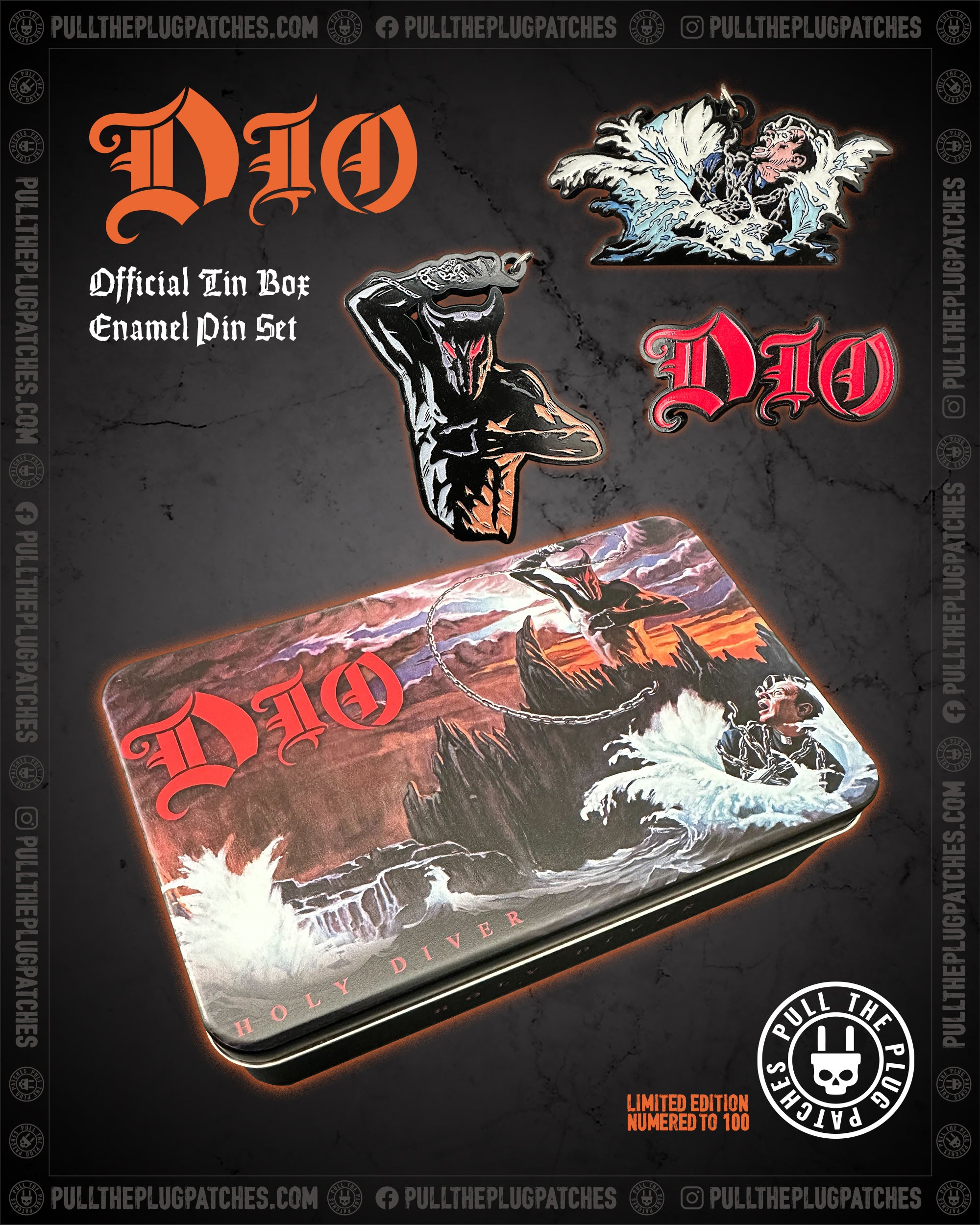 Dio - Holy Diver - Tin Box Pin Set – Pull The Plug
