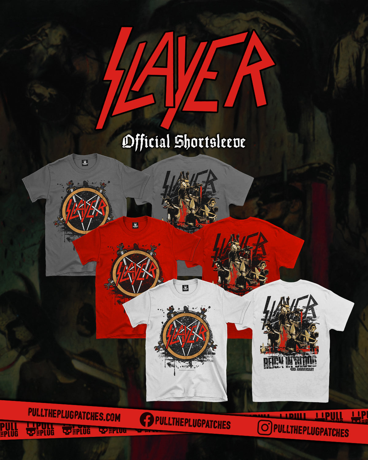 Slayer - Reign In Blood Pentagram - Shortsleeve Shirt (Limited Edition)