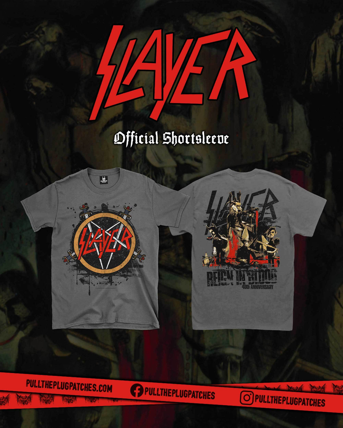 Slayer - Reign In Blood Pentagram - Shortsleeve Shirt (Limited Edition)