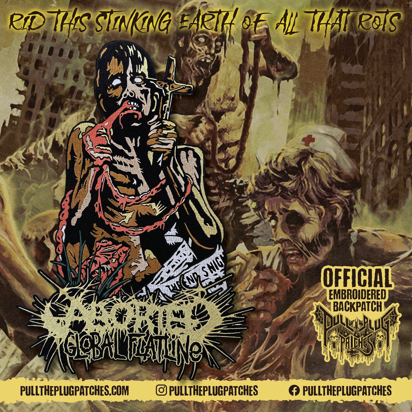 Aborted - Global Flatline - Embroidered Backpatch