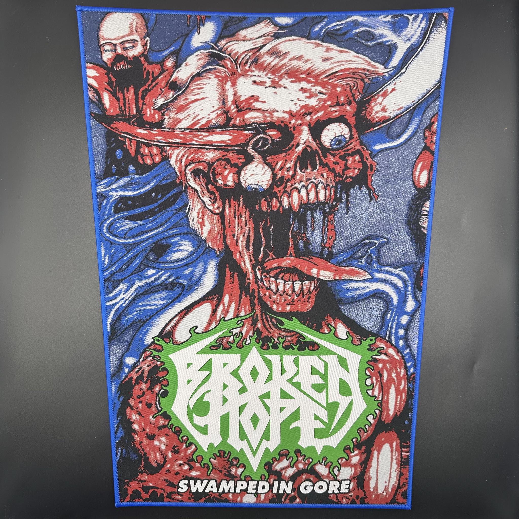 Broken Hope - Swamped In Gore - Backpatch - Green Border